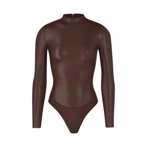 SKIMS by Kim Kardashian FAUX LEATHER MOCK NECK BODYSUIT NWT 19-20-21